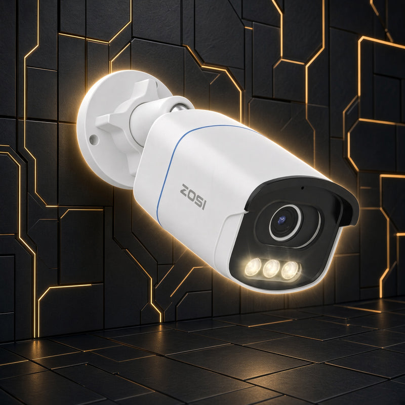 TECHGIER | ZOSI C186A 5MP PoE Kamera | Farb-Nachtsicht